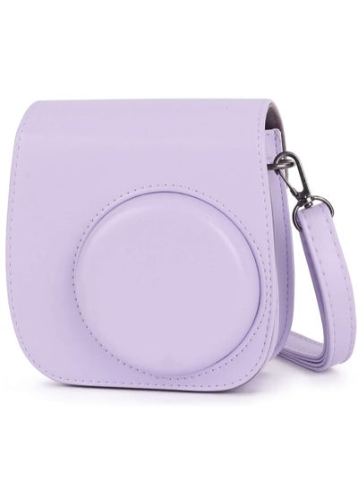 Buy Protective and Portable Case Compatible with Fujifilm for Instax Mini 11 Instant Camera, PU Leather Bag with Pocket and Adjustable Shoulder Strap (Lilac Purple), lilac purple, Pack Strap in UAE