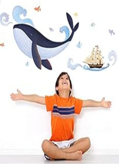 Buy Decorative The children's room sticker -Whale, boat and fishes (60x40cm) in Egypt