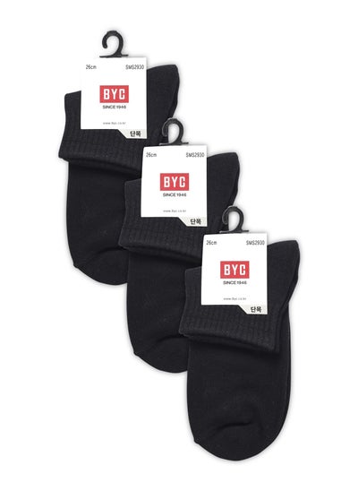 Buy MEN'S ANKLE LENGTH SOCKS - BLACK (PACK OF 3) in UAE