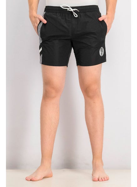 اشتري Men Circle Series Medium Board Short, Black في السعودية