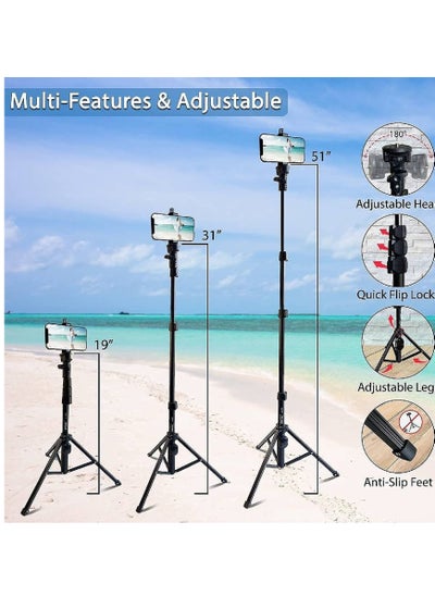 Buy Tripod Stand With Selfie Stick Black in UAE