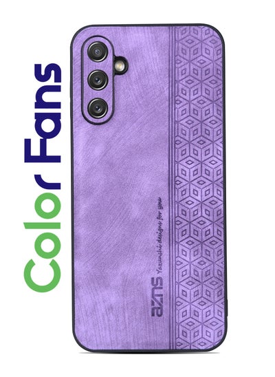 اشتري For Samsung A54 5G Case PU Leather Coated TPU Drop-proof Smart Phone Cover Purple في السعودية