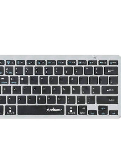 اشتري Manhattan Ultra Slim Dual-Mode Wireless Keyboard - 180559 - Dark Gray / Black في مصر