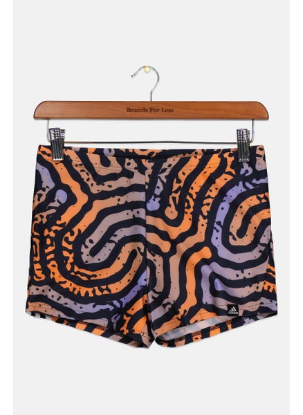 Buy Men Allover Print Swim Trunks, Orange Combo in UAE