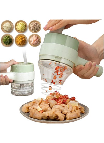 Buy 4 In 1 Handheld Electric Vegetable Cutter Set, Electric Vegetable Chopper, Usb Rechargeable Food Choppers and Dicers, Mini Wireless Electric Food Chopper for Kitchen Vegetable Cooking in UAE