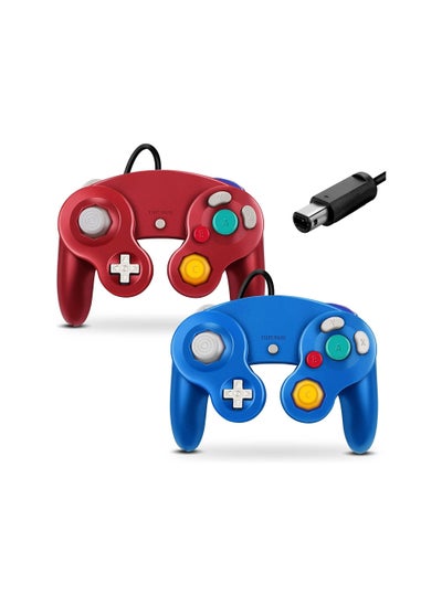 Buy Gamecube Controller Wireless Switch Controller Bluetooth Game Controller Joystick Gamepad Blue and Red 2PCS in UAE