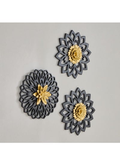 اشتري Brecklyn 3-Piece Wall Plaque Set 25 x 1.5 x 25 cm في السعودية