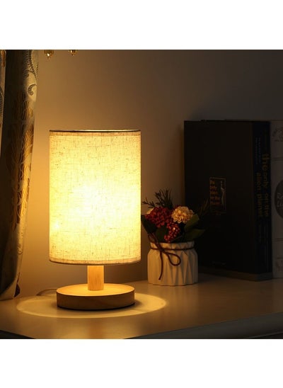 اشتري Modern Style LED Table Lamp Night Light with Round Fabric for Bedroom في السعودية