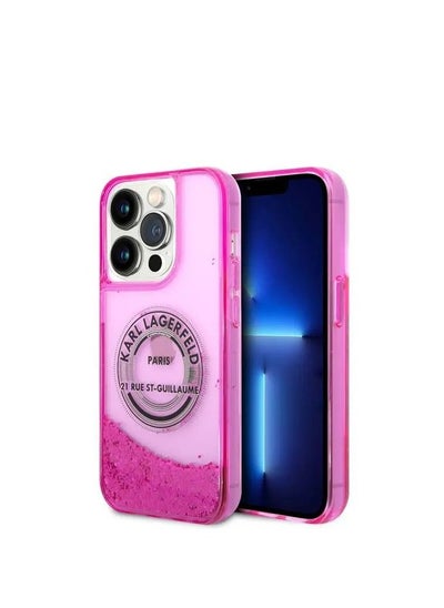 اشتري Karl Lagerfeld Liquid Glitter RSG Hard Case for iPhone 14 Pro Max (6.7") - Pink في الامارات