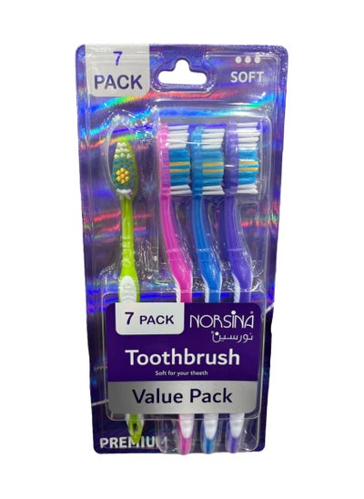 Buy A Set Of 7 Large And Soft Toothbrushes Back Side For Cleaning The Tongue Norsina Kit in Saudi Arabia