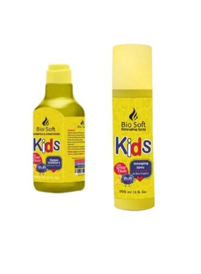 Buy Bio Soft Kids 2-in-1 Shampoo, Conditioner and Detangling Spray with Banana Scent in Egypt