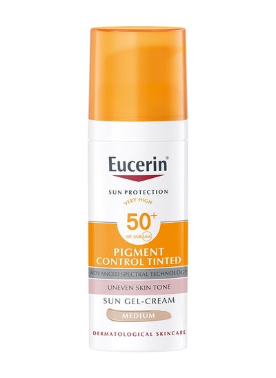 Buy Eucerin Sun Pigment Control Gel-Cream Tinted CC Medium SPF50+ 50ml in UAE