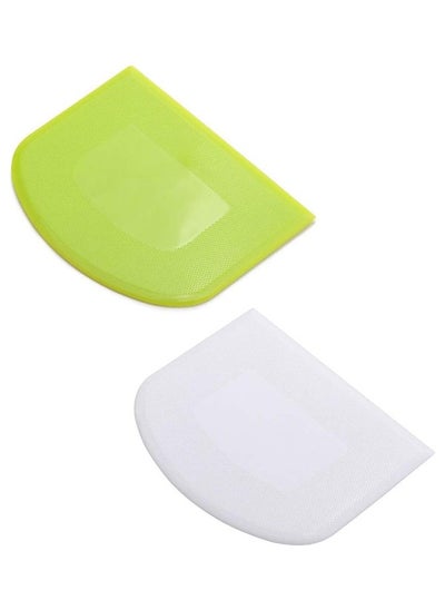 Buy 2 Pieces Dough Scraper Bowl  Food-safe Plastic ,Multipurpose Food Scrappers for Bread Dough Cake Fondant Icing in Saudi Arabia