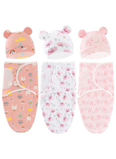 Buy 3 Pack Baby Swaddle Blanket Super Soft Nursery Swaddling Blankets 0-3 Months Baby Sleep Sack Infant Swaddling Sleep Sack Baby Swaddle Blanket Wrap in Saudi Arabia