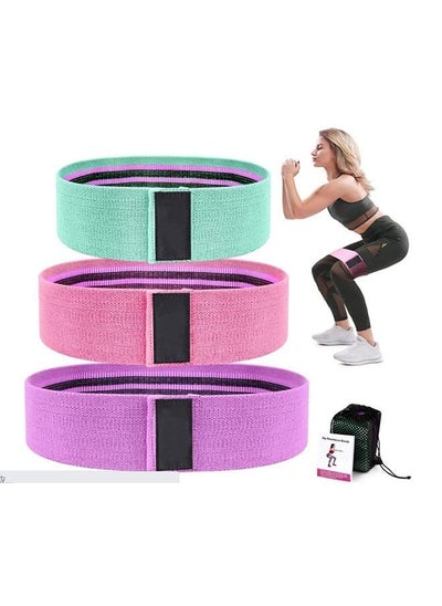 Buy Three Sets Of Exercise And Fitness Belts For Leg Training With Anti Slip Elasticity For Deep Squats 66X8cm in Saudi Arabia