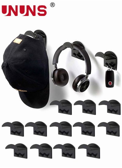 Buy 12 PCS Hat Rack For Wall,Hat Hook For Baseball Caps,Upgraded Adhesive Hat Holder,No Drilling,Strong Hat Hooks For Ear Headbands in UAE