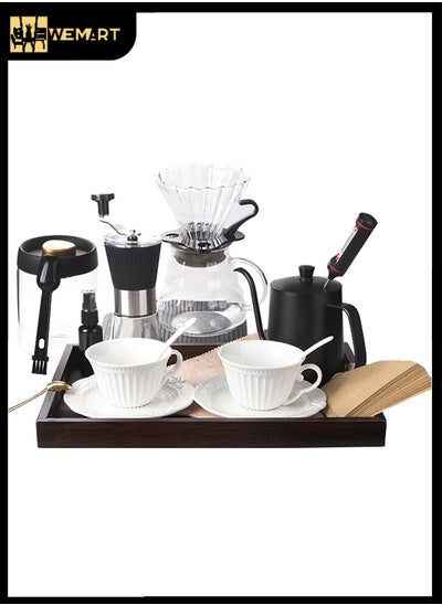 Buy V60 Coffee Drip Set Drip Set, 19 Pieces Specialty Coffee Set Professional Coffee Machine Tools Barista Drip Coffee Set (19 Pieces) in Saudi Arabia