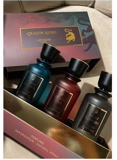 Buy Package Of Laverne Queen Rose Lador Incense Night Wavy Parfum For Unisex (3 in 200 ml) in Saudi Arabia