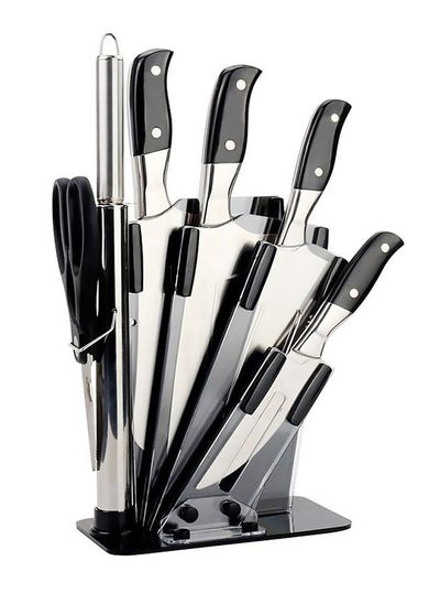 Buy 6-Piece Kitchen Knife Set With Stand  YG-765 Silver/Black in Saudi Arabia