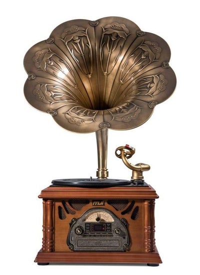 اشتري MJI Classic Bronze Horn Turntable Gramophone في الامارات