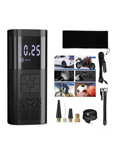 Buy Wireless Air Pump Portable Air Compressor Tire Inflator for Car, Bike, Motor, Ball, Rechargeable Mini Tire Pump with 12V DC in Saudi Arabia