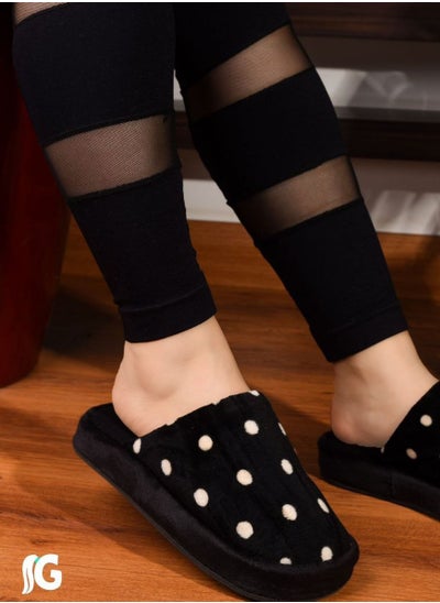 Buy Black fur slippers for women in Egypt