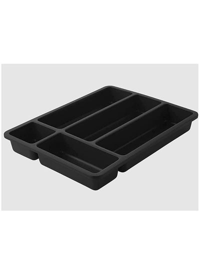 Buy Plastic Cutlery Tray for Kitchen, for Knives, Spoons, Forks Black 36 x 28 CM in Egypt