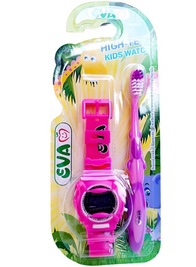 Buy Tooth Brush with a Kids Watch - Pink in Egypt
