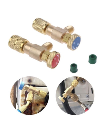 اشتري Refrigerant Valve, 2 Pcs Filling Refrigerant Safety Valve, Liquid Safety Valve for R410a R22 Air Conditioning Refrigerant, 1/4 "Safety Adapter Refrigerant Charging Valve في الامارات