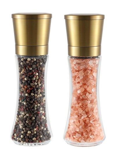 Buy Salt and Pepper Mill Set Stainless Steel Pepper Shaker Adjustable Ceramic Coarseness Salt Mill Black Pepper Spice Mill in Saudi Arabia