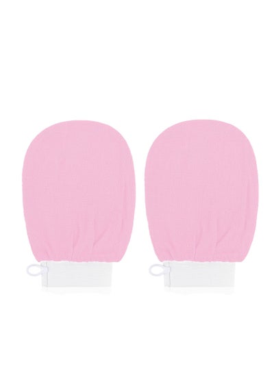 Buy 2 PC Korean Washcloth Skincare Remover Deep Scrub Loofah Cleansing Mitts Exfoliate Cloth Exfoliation Scrubbing Bath Shower Soap Sponge Hand Towel(pink) in UAE