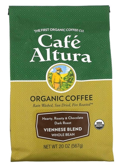 Buy Organic Coffee Viennese Blend Whole Bean Dark Roast 20 oz (567 g) in UAE