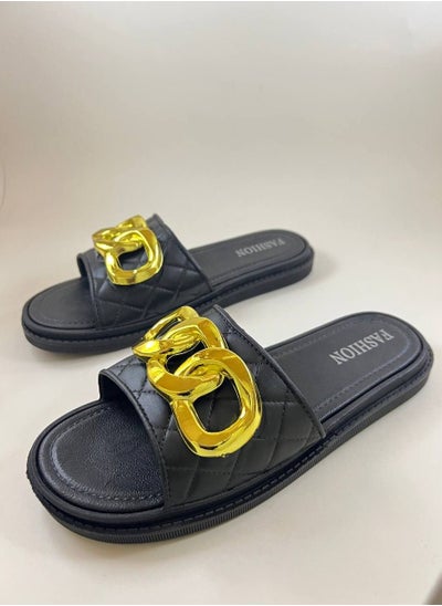 Buy Casual Women Slippers Black Color in Saudi Arabia