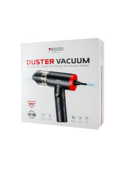 Buy Yesido VC06 Duster Vacuum for Car Blowing and Suction Dual-Purpose Vacuum Cleaner - Black/Red in UAE