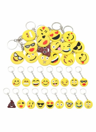 Buy Emoji Keychains Mini PVC Party Favors for Kids Birthday Supplies Emoticon Gifts Toys Prizes 3.74" Set of 34 in UAE