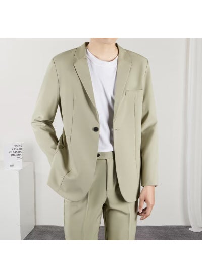 اشتري Korean Style Casual Suit Set for Men Light green في الامارات