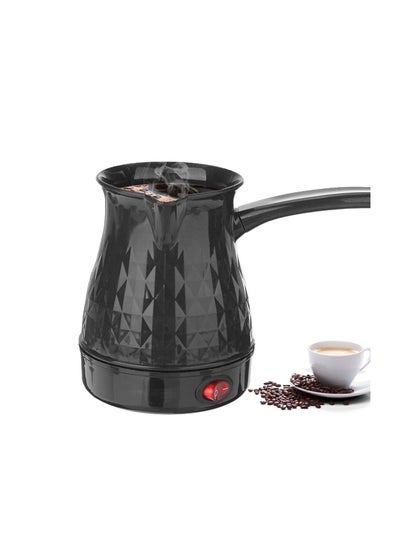 Buy Electric Turkish Coffee Maker, 500ml Portable Even Heating Electric Coffee Pot with Removable & Anti Scald Handle, UK Plug Tea Maker Kettle Coffee Machine for Greek Arabic Tea, Milk, Butter - Black in UAE