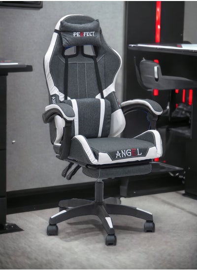 Buy Best Executive Gaming Chair with Retractable Footrest Modern design For Video Gaming For PC With adjustable Height and Fully Reclining Back And Head Rest For ADULTS (10 TO 20) Years MH-FR34-Grey/White in UAE