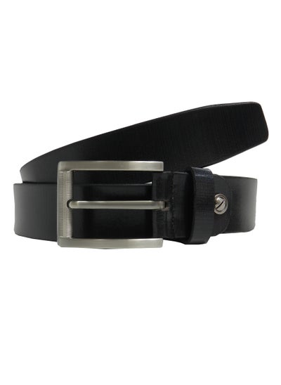 Buy GENUINE LEATHER 35MM FORMAL AND CASUAL BLACK BELT FOR MENS in UAE