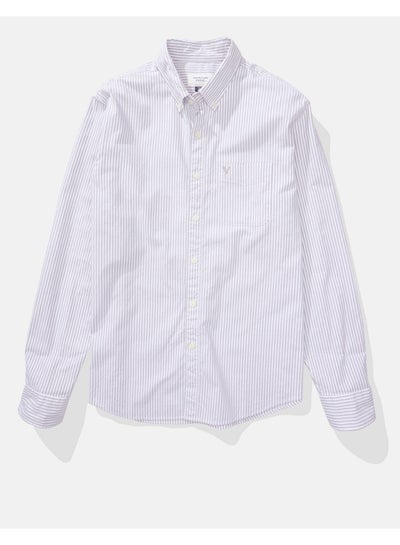 Buy AE Striped Everyday Oxford Button-Up Shirt in Saudi Arabia
