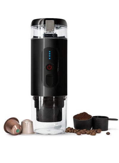 اشتري Portable Espresso Machine, 20 Bar 12V Car Electric Coffee Maker, Hand Coffee Maker, Small Electric Travel Gadgets, 3 to 4 Mins Self Heating USB Charging, Perfect for Camping, Hiking في السعودية