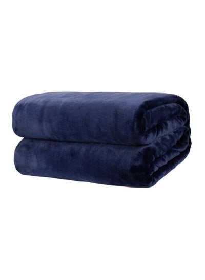 Buy Solid Colour Blanket Flannel Blue 150x200cm in Saudi Arabia