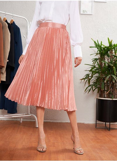 Buy Accordion Pleated Flared Midi Skirt in Saudi Arabia