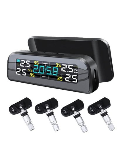 اشتري Tire Pressure Monitoring System Solar Tire Pressure Monitor System Universal Wireless Car Alarm Waterproof External Sensors for Rv Trailer Car في السعودية