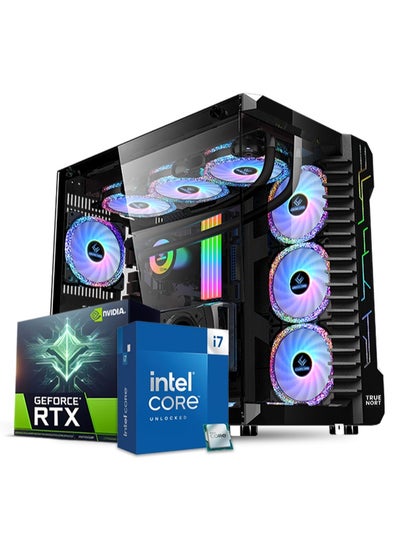 اشتري جهاز ألعاب True Nort، مع معالج Intel Core i7-12700F، بطاقة RTX 4060، 32 جيجابايت RAM، 1 تيرابايت SSD، مبرد سائل 360 مم، نظام Windows 11 Pro، هيكل أسود. في الامارات