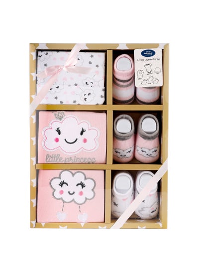 Buy 6 Pieces New Born Unisex Baby's Gift Set-Pink in UAE