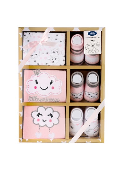 Buy 6 Pieces New Born Unisex Baby's Gift Set-Pink in UAE