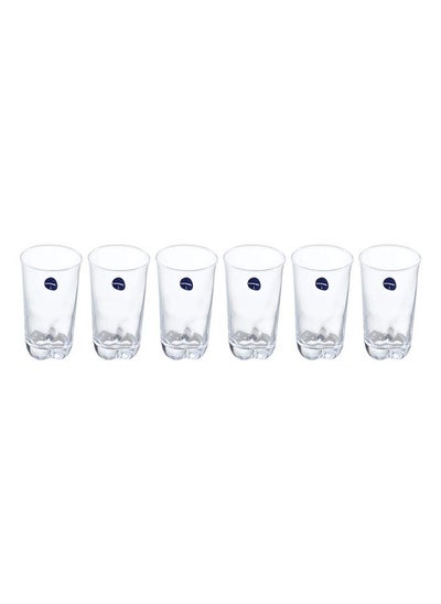 Buy Volare Glass Tea Cup Set 300 Ml 6 Pieces - Clear in Egypt