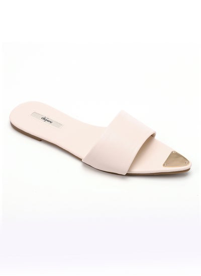 Buy Metal Accessory Pointed Footbed Slip On Slipper - OF.WHITE in Egypt