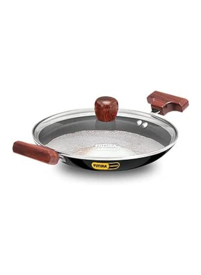 Buy Futura Hawkins Nonstick Breakfast Pan Kadai with glass lid, 0.9 Litre, Black in Saudi Arabia